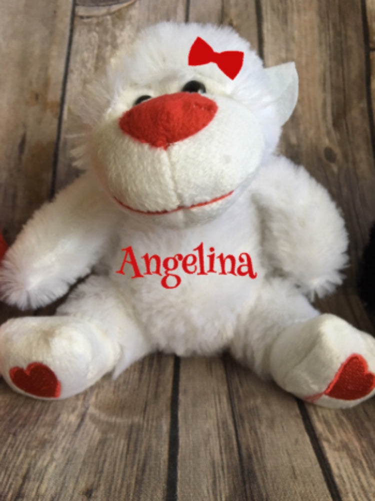 Personalized Valentine’s Day Plush Gorillas, Monkey Love