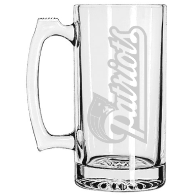 New England Patriots Football Beer Mug, Custom Etched Super Bowl, Sports