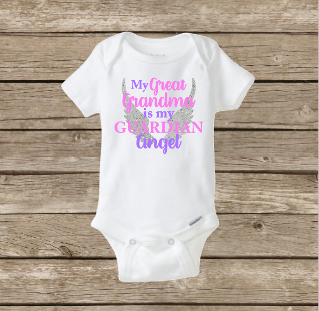 My Great Grandma is My Guardian Angel, Baby Onesie, Baby Shower