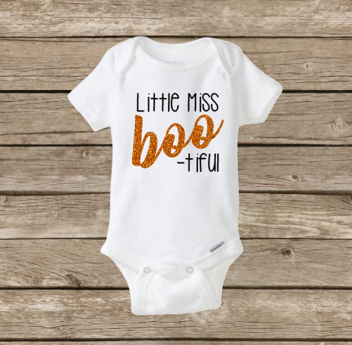 Little Miss Bootiful Onesie, Baby Girl Halloween