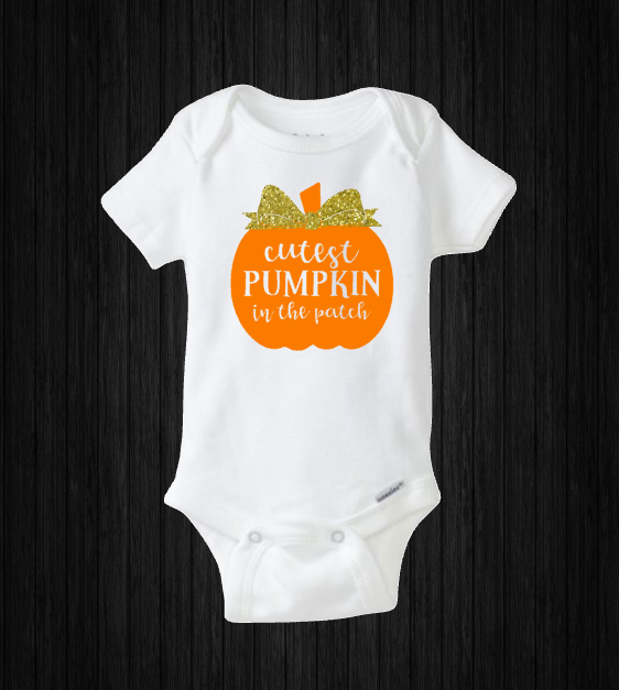 Cutest Pumpkin in the Patch, Halloween Baby Girl Onesie