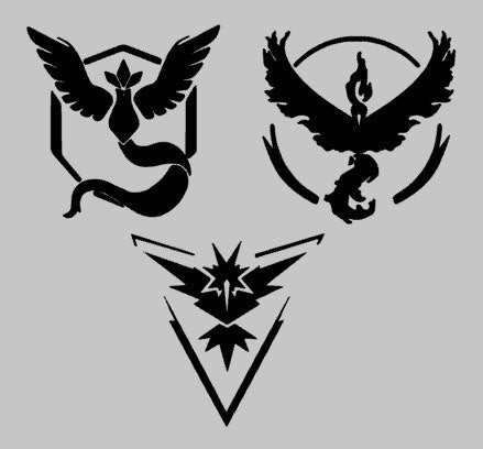 Pokemon Go Decals | Pokemon Stickers | Team Valor, Team Mystic, Team Instinct | Sticker Decals, Car Decals