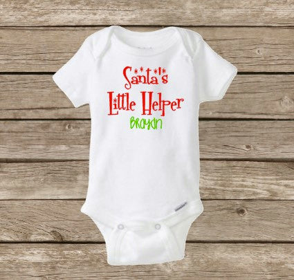 Christmas Onesie, Santa's Little Helper, Baby Onesie, Santa Claus, Bab