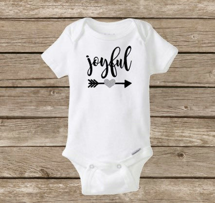 Joyful Christmas Baby Onesie, Santa Claus, Holidays, Christmas Baby Shower