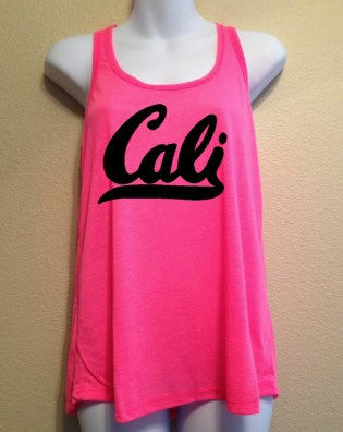 Cali Tank Top, Women's Racerback Tank, California, Women's Shirt, SALE, Summer Tank