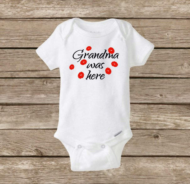 Grandma Was Here Onesie, I Love Grandma, Baby Onesie, Grandma Loves Me