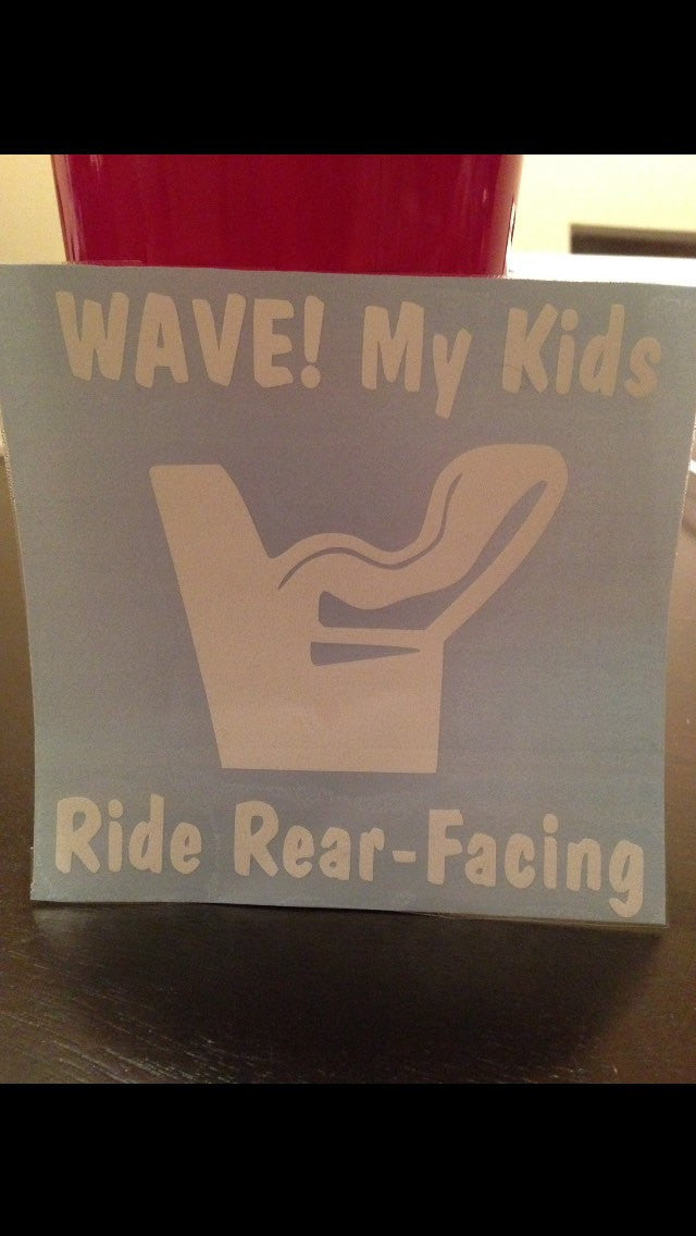Rides Rear Facing Sticker Decal, Toddler & Baby, Kids Car Seat Vinyl Sticker, Car Window Decal