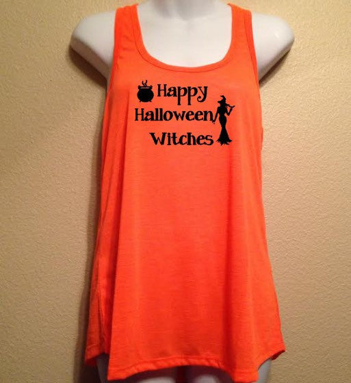 Women's Halloween Tank Top, Happy HALLOWEEN WITCHES Trick or Treat Costume, Funny Women's Shirt