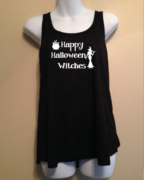 Women's Halloween Tank Top, Happy HALLOWEEN WITCHES Trick or Treat Costume, Funny Women's Shirt