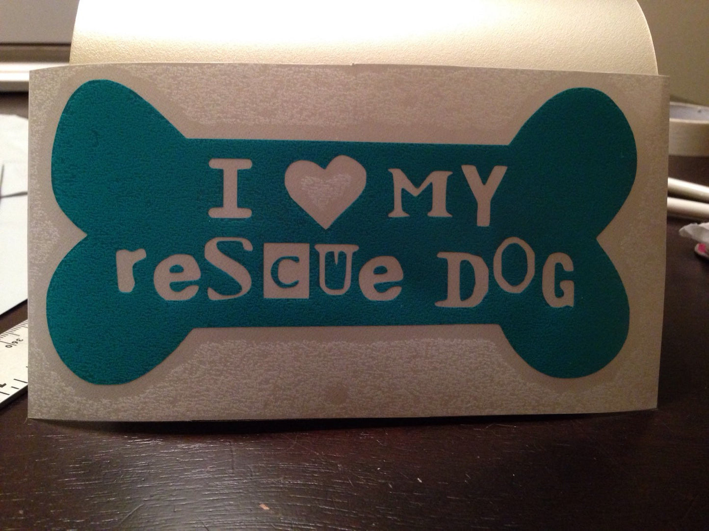 I LOVE My RESCUE Dog Sticker Decal | Dog Lovers | Rescue Dogs | Shelter Dogs | Adopt Dont Shop | Car Vinyl Sticker Decal