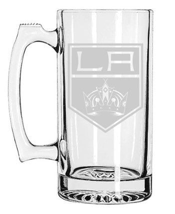 LA Kings Hockey Team Beer Mug | Etched Beer Mug | Los Angeles Kings | Kings Crown | Pilsner Steins Barware Drinkware | Sports