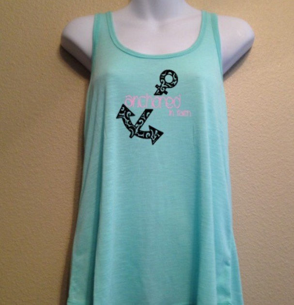 Anchored in Faith Tank Top, Women's Religious Shirt