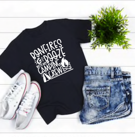 Camping Shirt Bonfires and Booze Summer Women’s Unisex