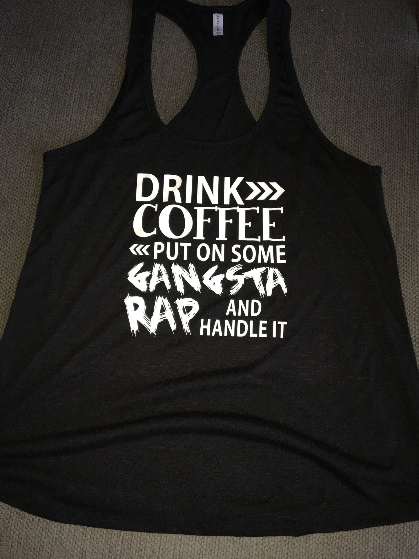 Coffee and Gangster Rap Women's Tank Top, Women's Funny Shirt, Caffeine Music