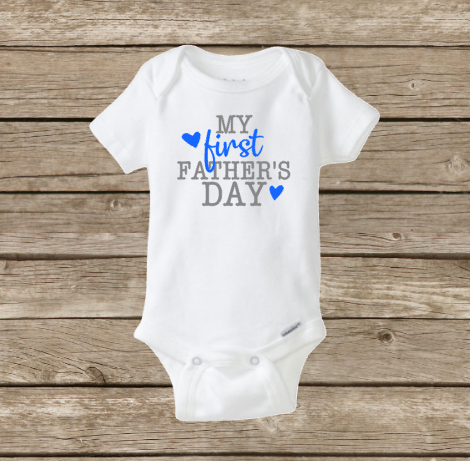 My First Father’s Day Baby Onesie, Baby Shower, Boy or Girl, Holiday