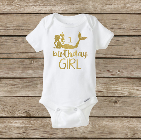Mermaid Birthday Girl Onesie, Under the Sea, Happy Birthday