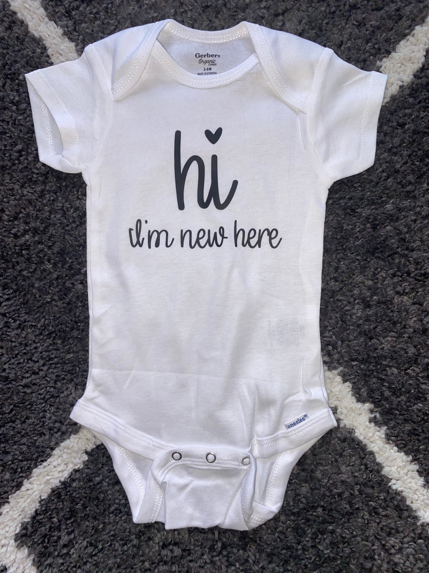 Hi I’m New Here Baby Onesie Homecoming Baby Shower