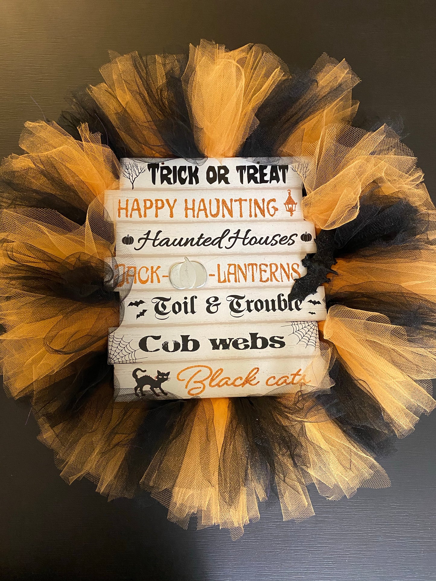 Happy Halloween Frilly Wreath