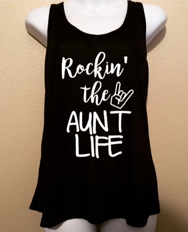 Women's Tank Top, Rockin the Aunt Life, I Love My Aunt, Proud Aunt, Rock n Roll