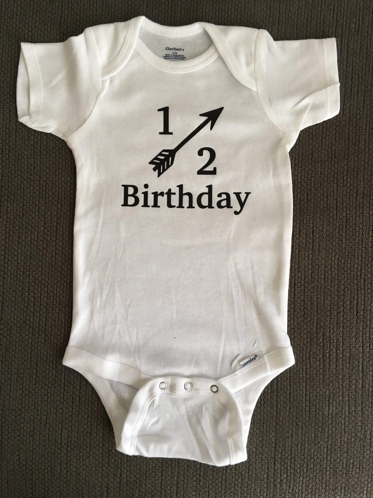 Birthday Baby Onesie, Cute Onesie Boy Girl, Happy Half Birthday Shirt