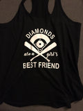 Diamonds are a Girl’s Best Friend, Women’s Baseball Tank Top Shirt