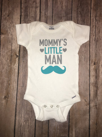 Mommy’s Little Man, Baby Boy Onesie, Mustache