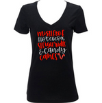Women’s Christmas Shirt, Mistletoe Hot Cocoa Sleigh Rides & Candy Canes