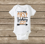My First Turkey Day, Baby Thanksgiving Onesie, Thankful