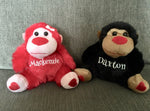 Personalized Valentine’s Day Plush Gorillas, Monkey Love
