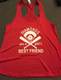Diamonds are a Girl’s Best Friend, Women’s Baseball Tank Top Shirt