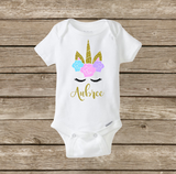 Baby Girl Personalized Unicorn Onesie, Baby Shower Gift