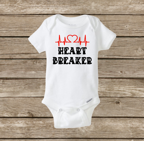 Heart Breaker Baby Boy Onesie, Valentine’s Day Shirt