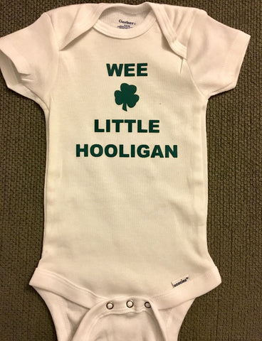 Wee Little Hooligan, St Patricks Day Baby Onesie