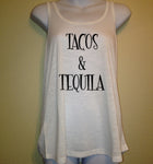 Tacos & Tequila Tank Top, Women’s Shirt