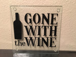 Gone With The Wine, Glass Cutting Board Kitchen Decor