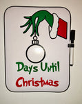 Grinch Christmas Countdown Board, Dry Erase, Kids Xmas Decor
