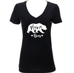 Mama Bear Women's Vneck Shirt, Mother's Day Gift, Gift for Mom, New Mommy, Baby Shower