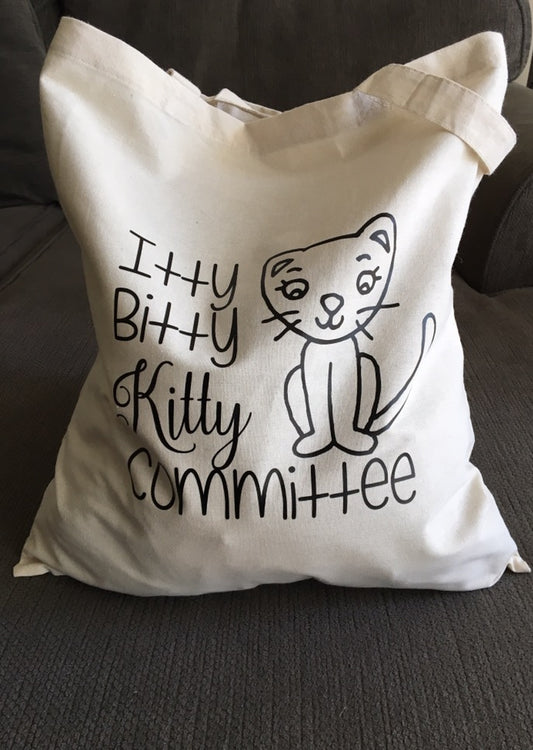 Cat Lady Tote Bag, Itty Bitty Kitty Committee