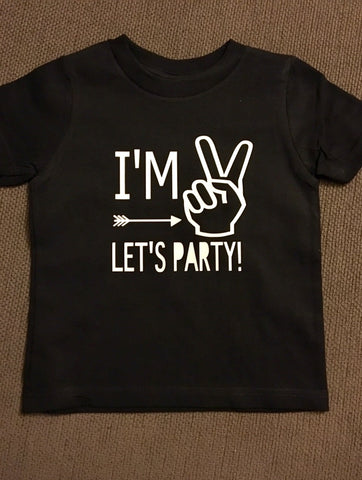 I'm 2 Let's Party, Toddler Birthday Shirt, Happy Birthday Two