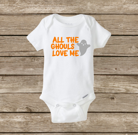 All The Ghouls Love Me, Baby Boy Halloween Onesie, Baby's First