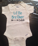 Little Brother Boy Onesie, Personalized Pregnancy Announcement, Baby Shower