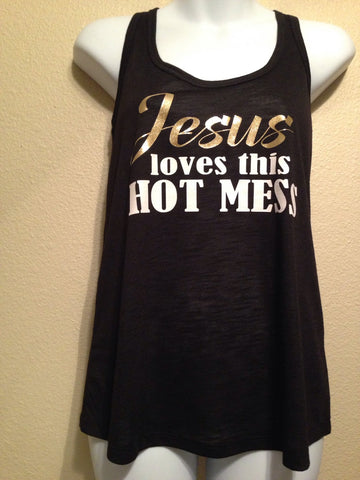 JESUS Loves This Hot Mess Women's Tank Top, Women's Shirt, Inspirational