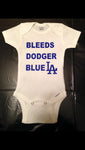 Dodgers Onesie | Baby Dodgers | LA Dodgers | Bleeds Dodger Blue | Kids Clothing | Baseball Shirt