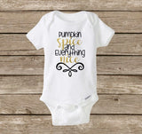 Pumpkin Spice and Everything Nice Baby Girl Onesie, Fall Halloween Baby