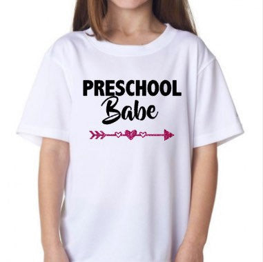 Preschool Babe, School Shirt, Teacher Shirt, Girls Back To School Shirt, Back To School Outfit