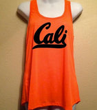 Cali Tank Top, Women's Racerback Tank, California, Women's Shirt, SALE, Summer Tank