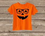 Kids Halloween Pumpkin Shirt, Toddler Halloween Shirt, Happy Halloween, Glasses Hipster