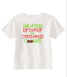 Will Trade Brother, Will Trade Sister for Christmas Cookies, Funny Kids Christmas Shirts, Siblings