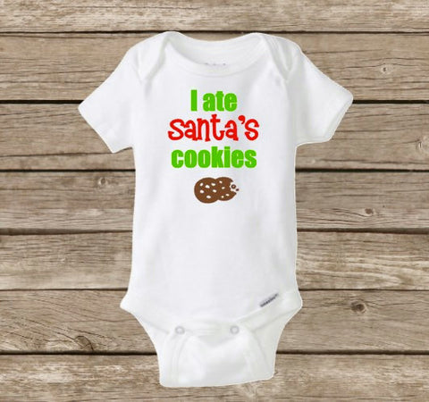 I Ate Santa's Cookies Onesie, Christmas Baby Onesie, Funny Baby Shirt, Boy Girl Onesie