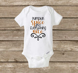 Pumpkin Spice and Everything Nice Baby Girl Onesie, Fall Halloween Baby